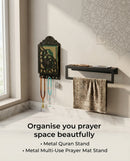 2-in-1 Metal Quran Stand + Metal Multi-Use Prayer Mat Stand