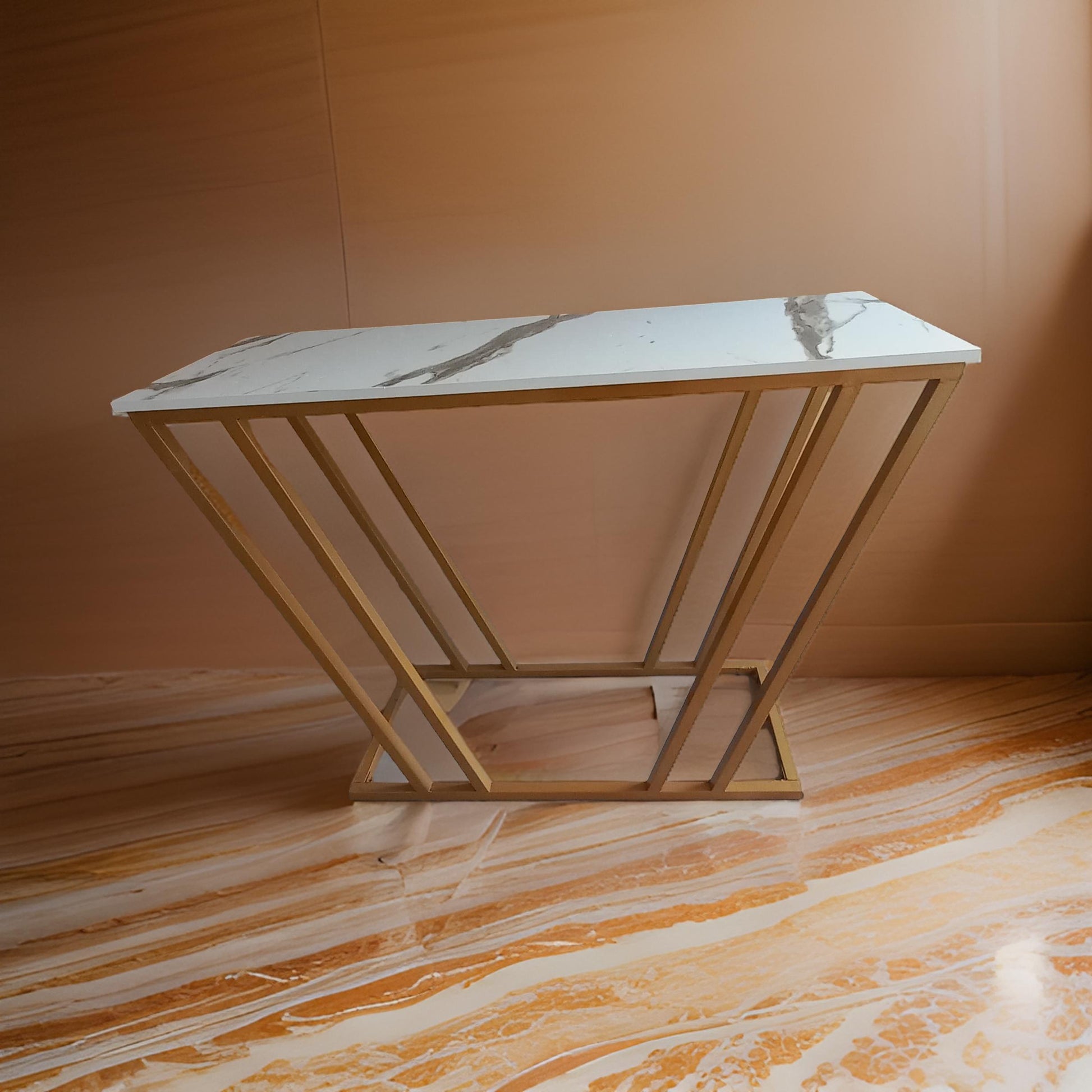 Gold Console Table, Modern Entryway Table.