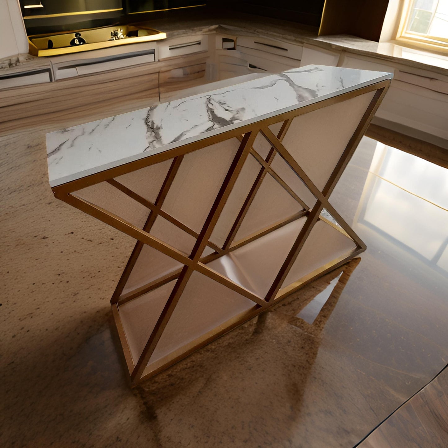 Metal Console Table for Home Décor | End Table Side Table Bedside Table Living Room & Bedroom Office Home.
