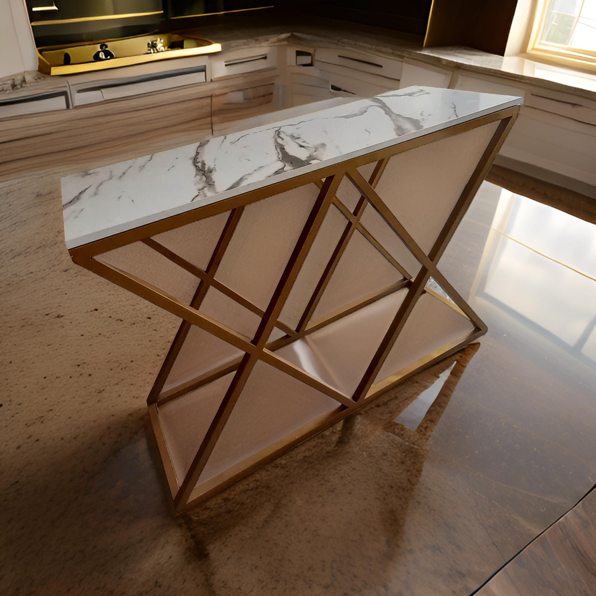 Metal Console Table for Home Décor | End Table Side Table Bedside Table Living Room & Bedroom Office Home.