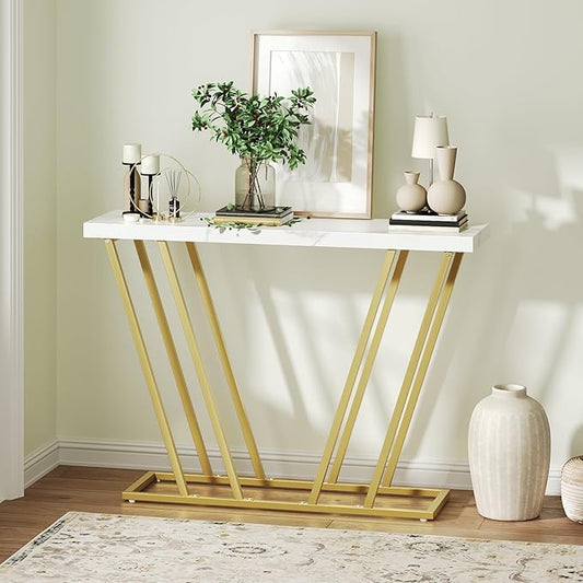 Gold Console Table, Modern Entryway Table.