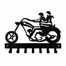 Chopper Couple Riders Metal Wall Key Holder