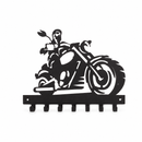 Cruising Biker Silhouette Metal Wall Key Holder