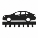 Classic Sedan Car Silhouette Metal Wall Key Holder