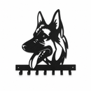 German Shepherd Dog Metal Wall Key Holder