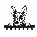 Playful Terrier Dog Metal Wall Key Holder