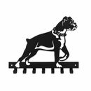 Athletic Boxer Dog Metal Wall Key Holder
