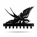 Flying Swallow Bird Metal Wall Key Holder