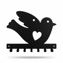 Love Heart Flying Bird Metal Wall Key Holder