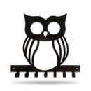 Wise Big-Eyed Barn Owl Metal Wall Key Holder
