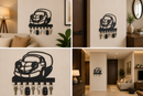 Expressive cute cartoon animated classic car silhouette metal wall key holder with 7 hooks by Metal Studio