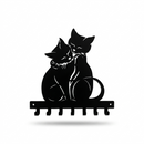 Cuddling Nuzzling Cats Metal Wall Key Holder