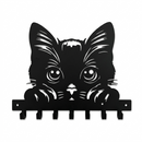 Peeking Curious Kitten Metal Wall Key Holder